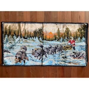 Vintage Italian Tapestry Wall Hanging Rustic Cabin Decor 1960s